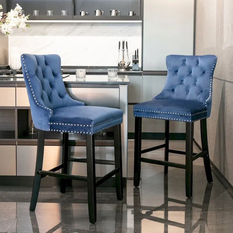 Velvet Upholstered Barstools