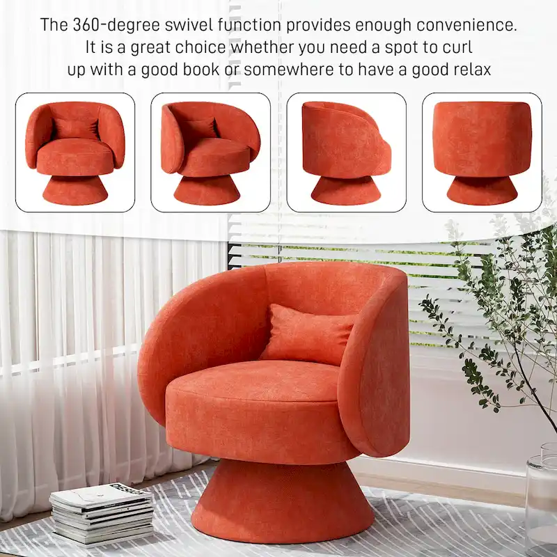 Ouyessir 360 Degree Modern Swivel Cuddle Barrel Sofa Chairs