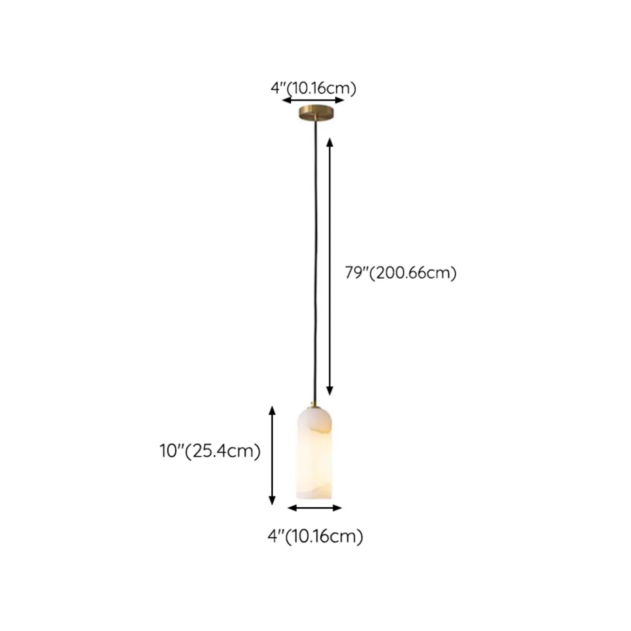 Modern Cylinder White Stone Hanging Pendant Light