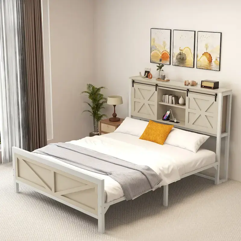 Moasis Farmhouse Oak Queen/King Size Bed Frame
