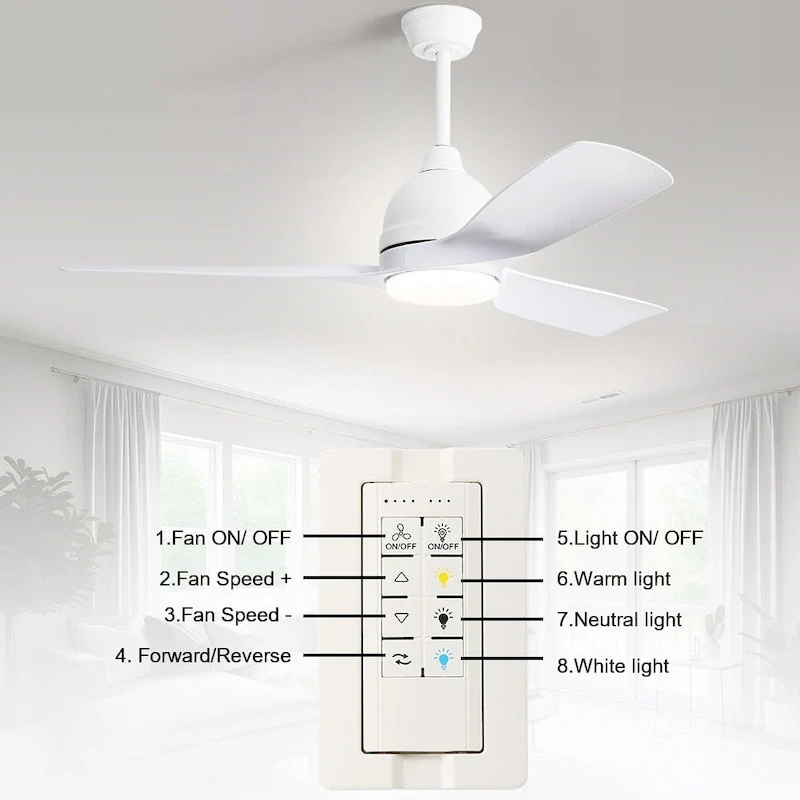 54  Smart Ceiling Fans with Lights and Remote High CFM Bedroom Quiet Fan APP Control - 54 inch