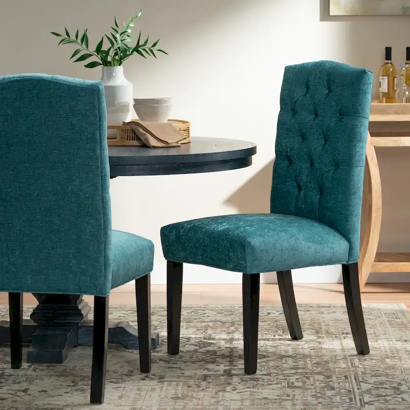 Upholstered Fabric Dining Chairs (Set of 2)