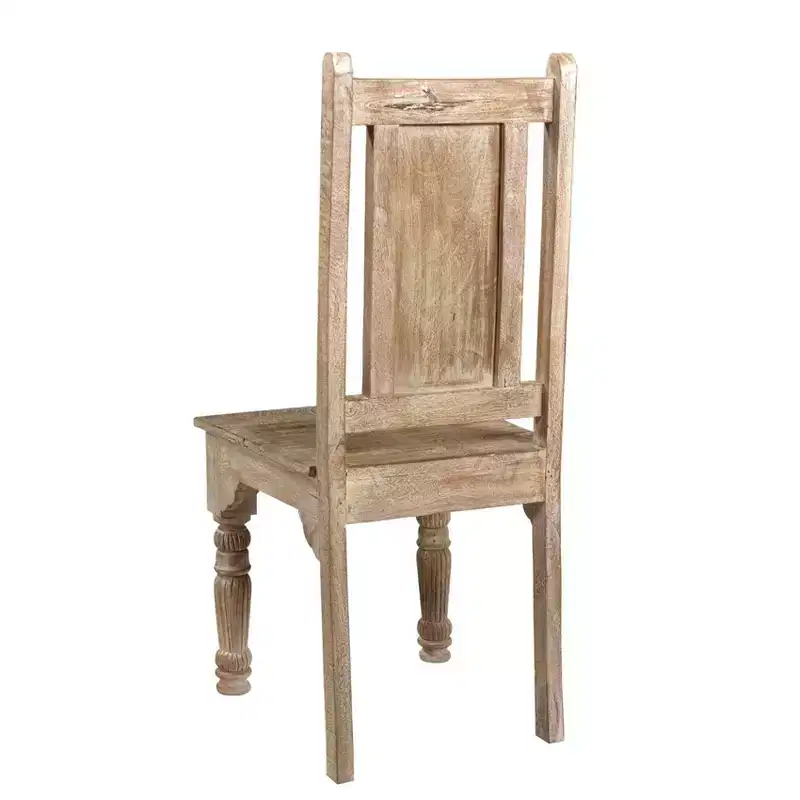 Set of 2 Driftwood Carved Chairs Brown - Timbergirl: Wood Grain Design, No Assembly Required, Armless
