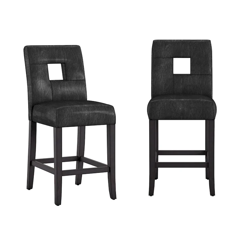 Brda Keyhole Counter Height High Back Stools (Set of 2) - Stool