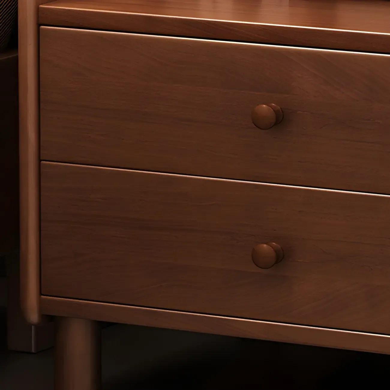 Narrow Versatile 2 Drawers Solid Wood White Nightstand