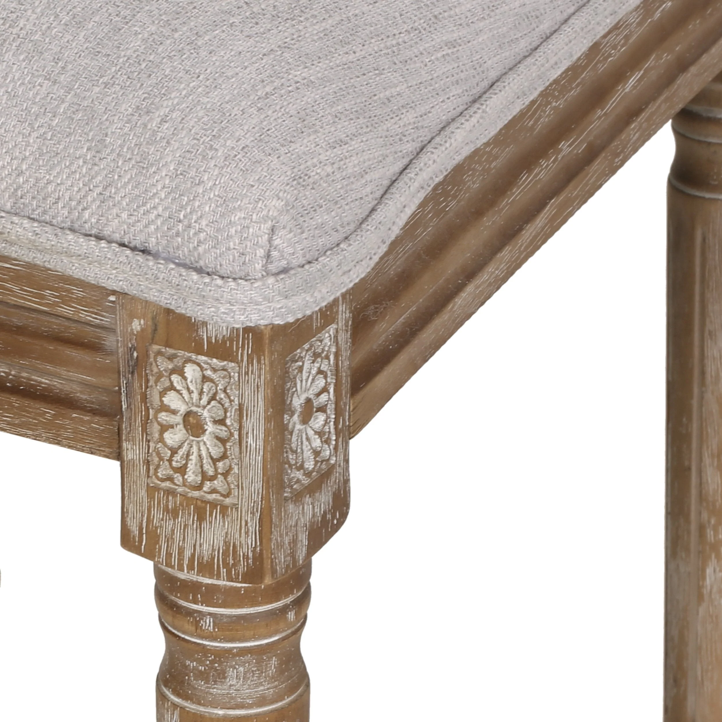 French Country Wood and Cane Upholstered Dining Chair (Set of 6) - NH794513