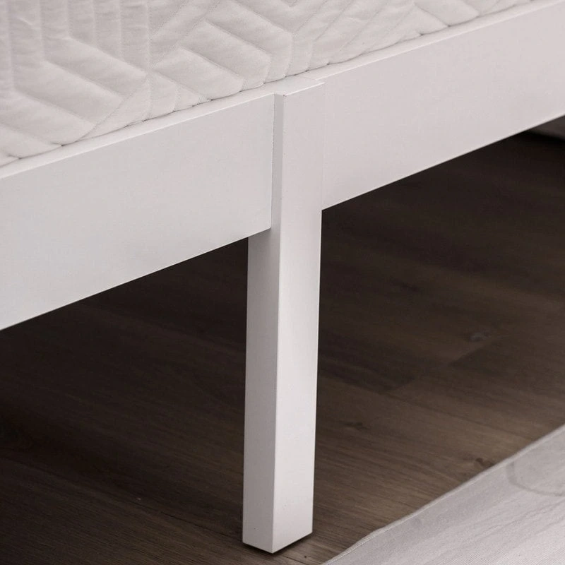 Classic Design Panel Bed Frame with Headboard White
