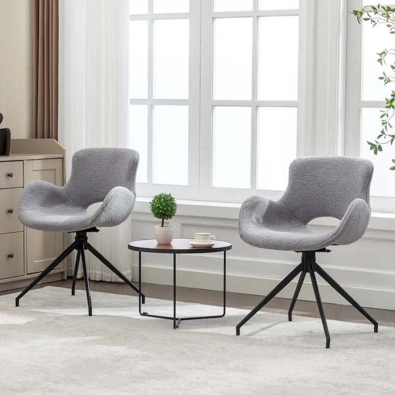 Swivel Dining Accent Chairs Set of 2 - N/A