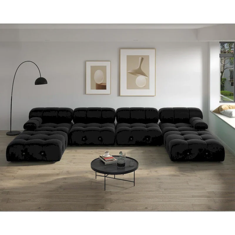 Black Velvet Free Combination Modular Sectional Sofa