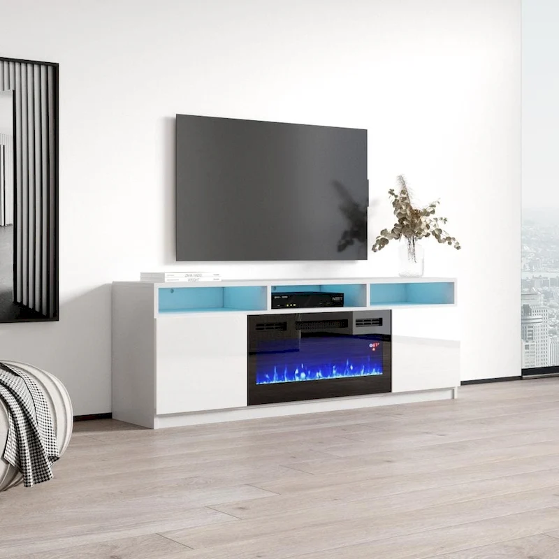 Reno 05 Electric Fireplace Modern 63  TV Stand