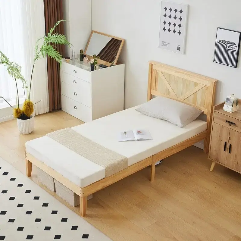 Wooden beds without footboards