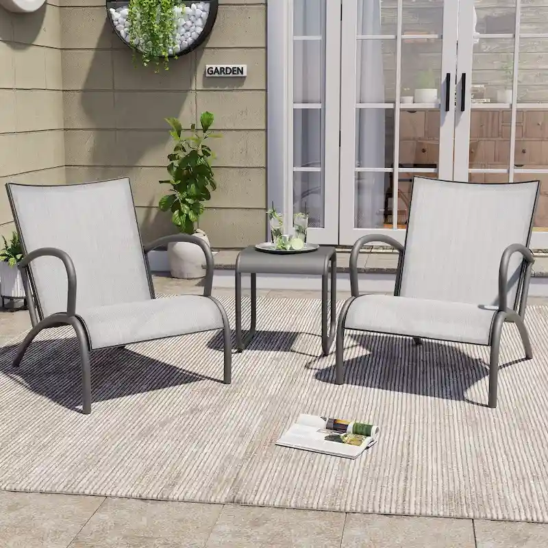 Pellebant 3-Piece Outdoor Patio Balcony Bistro Set Outdoor Conversation Set