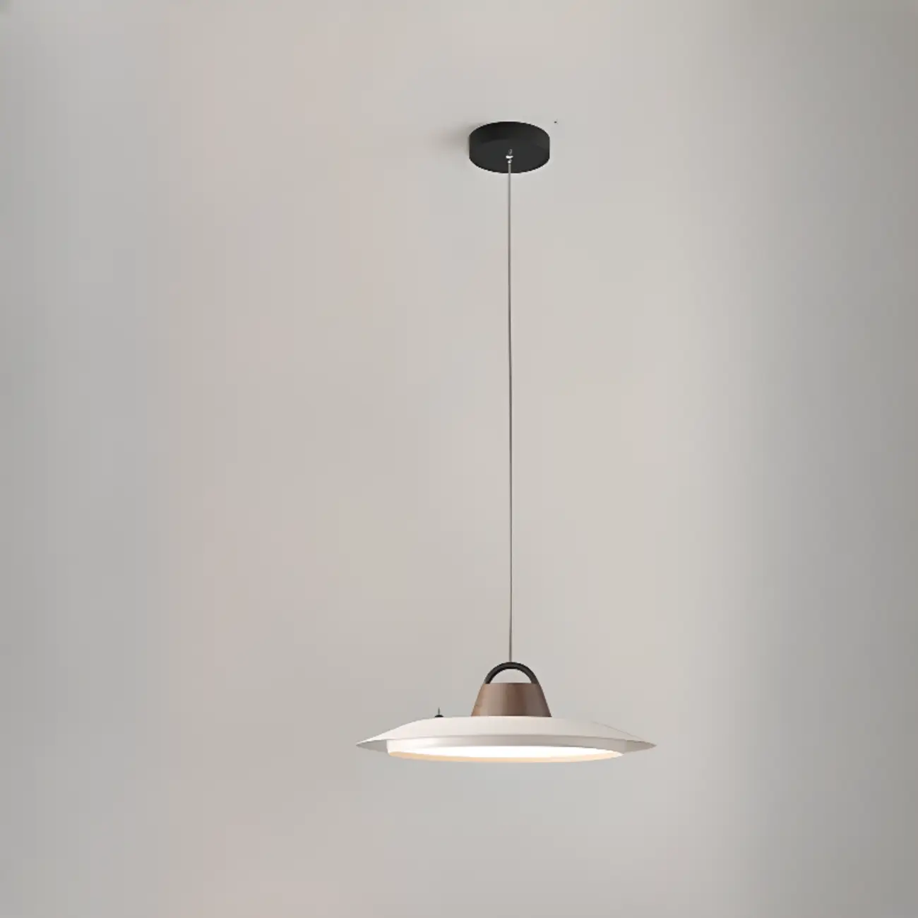 White Barn Metal Walnut Dimmable Hanging LED Pendant Light