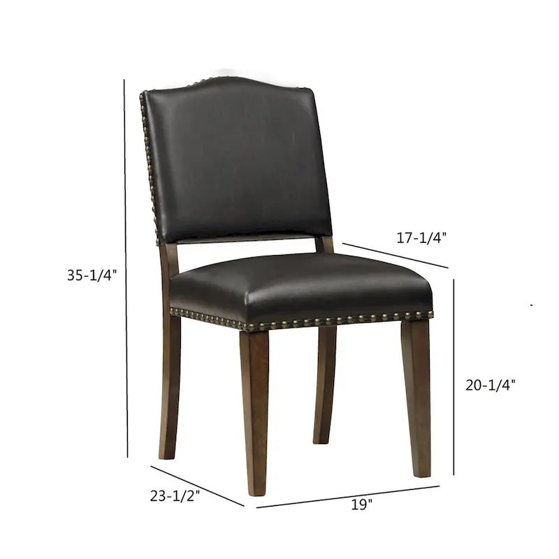Dallas Brown Faux Leather Dining Chair with Nail Heads - by Greyson Living