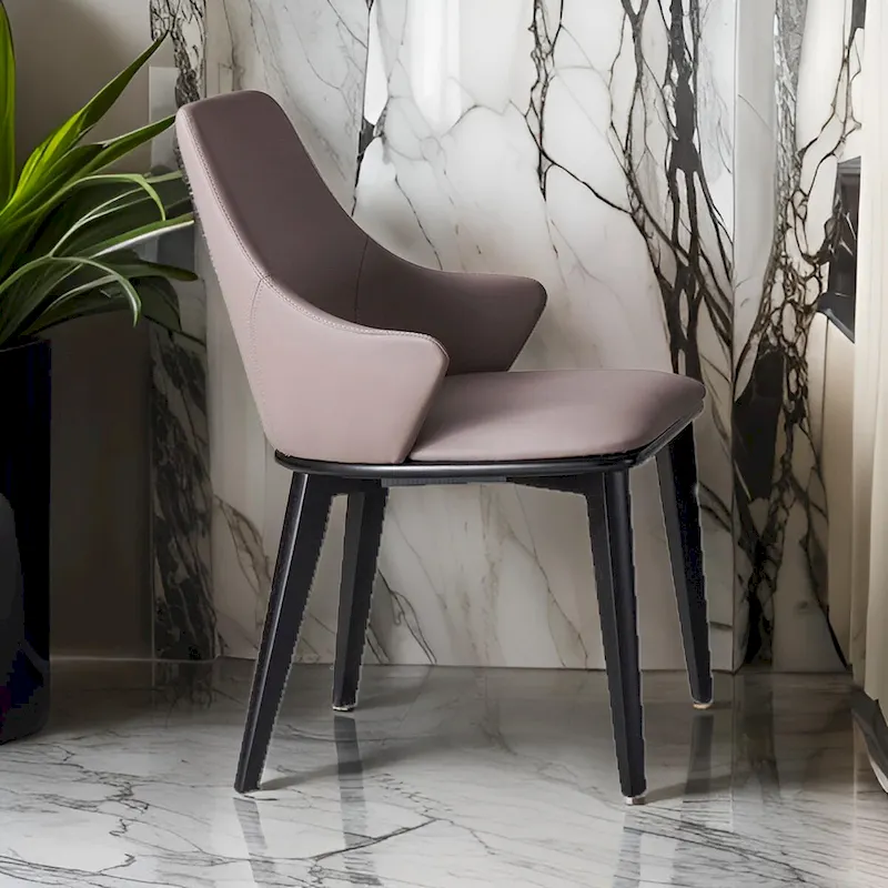 Mry 23 Inch Dining Chair Set of 2, Padded Tall Back, Beige Faux Leather