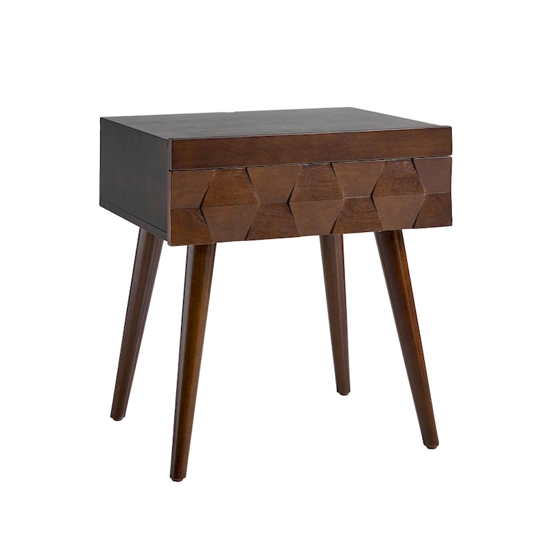 Julian Mid-century Modern End Table with Charging Station by HULALA HOME