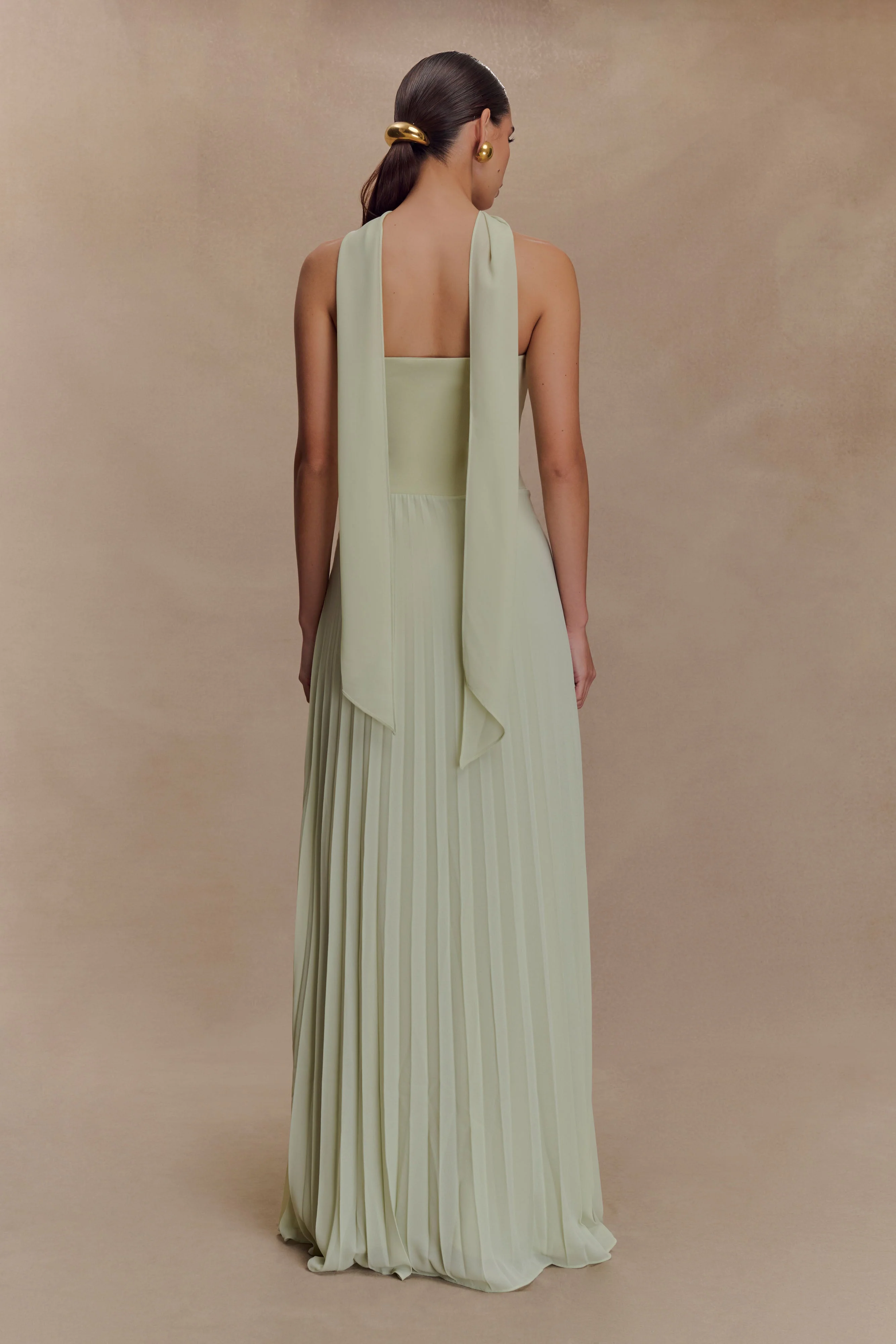 Caira Chiffon Scarf Maxi Dress - Sage