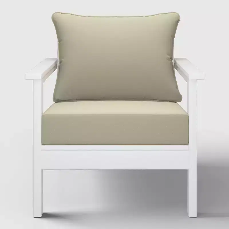 WestinTrends Avalon White Outdoor Modern HDPE Patio Club Chair with Deep Seat Cushions