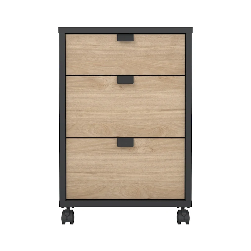 3-Drawer Mobile Cabinet with Wheels - Engineered Wood