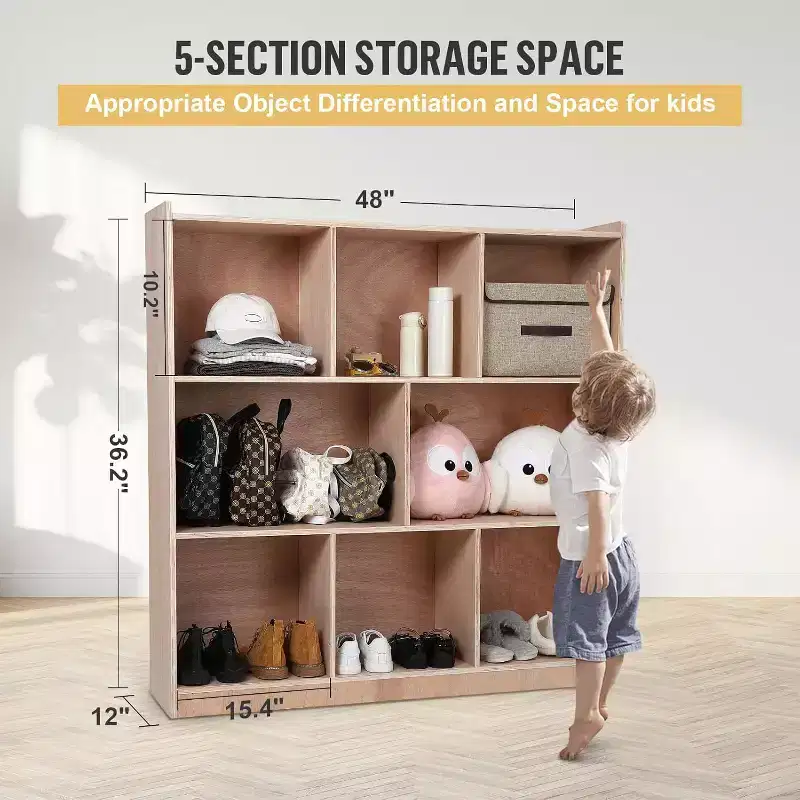 GustoWave 8 Cubbies Storage Toy Shelves for Home, School