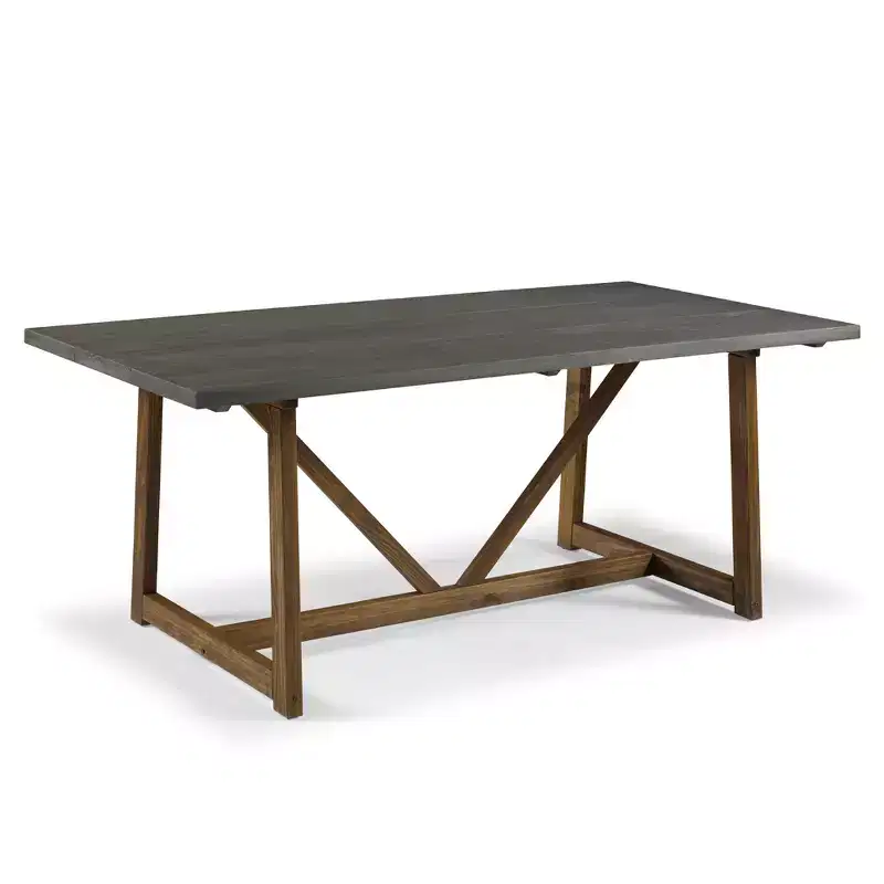 GDFStudio Callahan 72 Two-Tone Wood Farmhouse Dining Table with Trestle Base