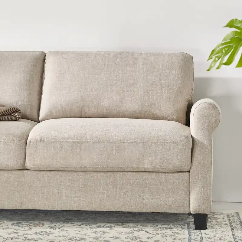 Upholstered 3-Seater Sofa with Rounded Arms | 78