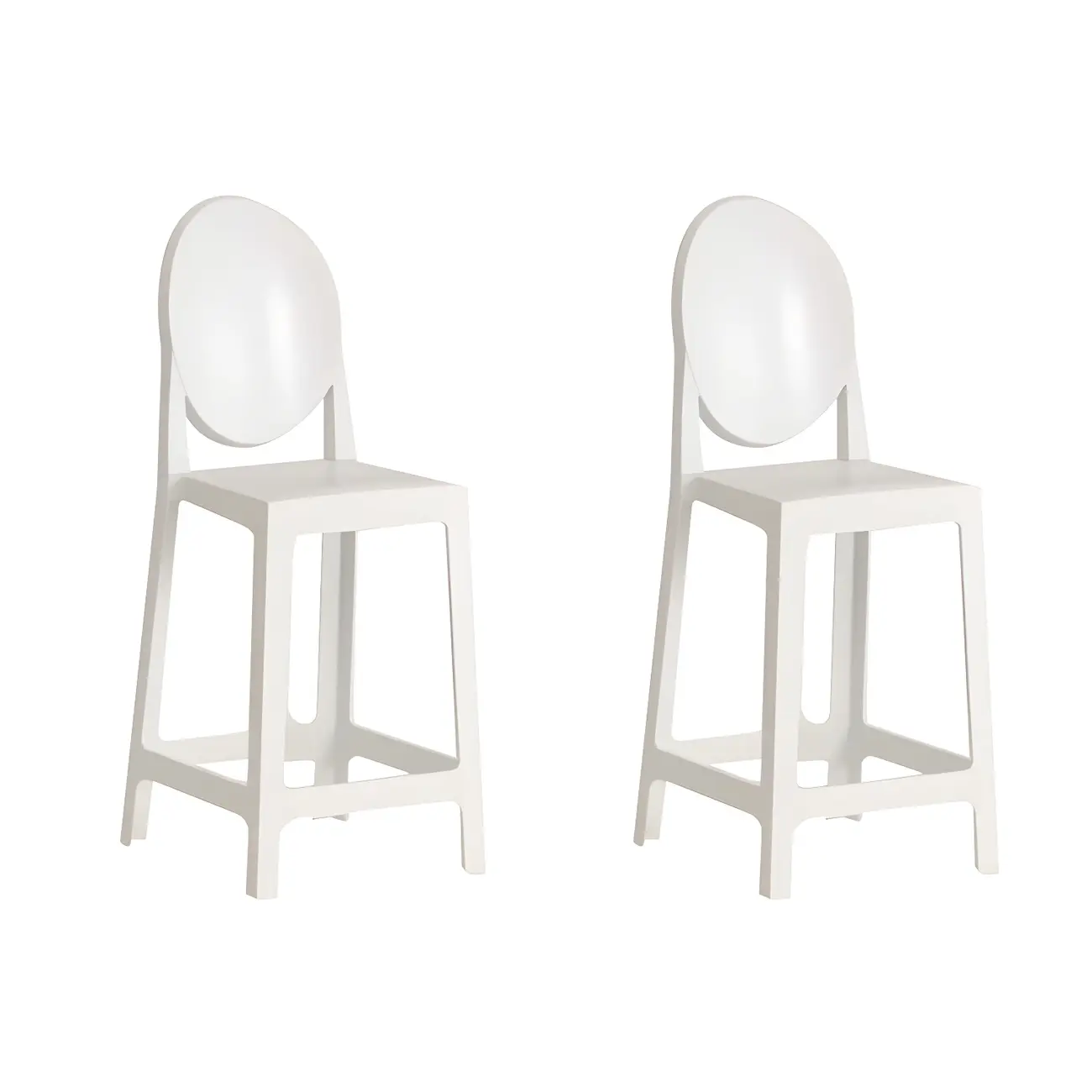 Modern Acrylic Smooth Elegant Circular Backrest Bar Stool