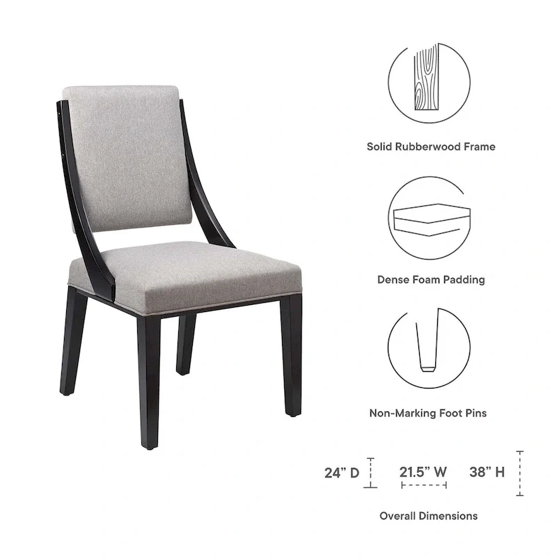 Fabric Upholstered Dining Chairs – Set of Two