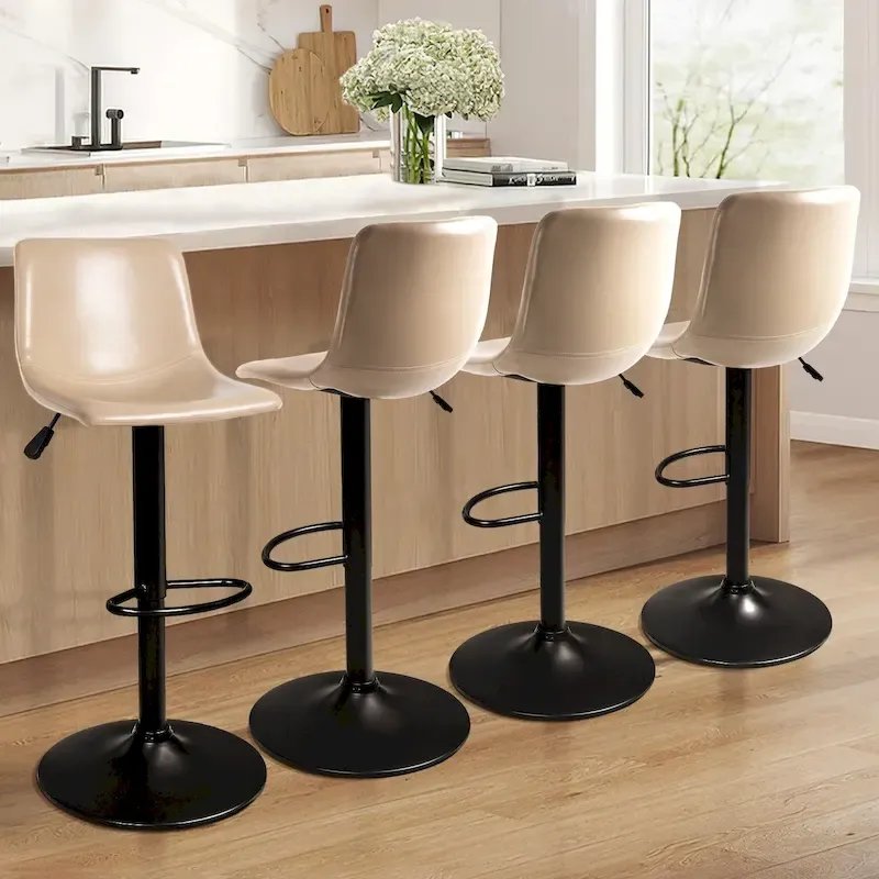 Bossin Bar Stools Set of 2 Height Adjustable,Swivel Counter Height Bar Stools with Back