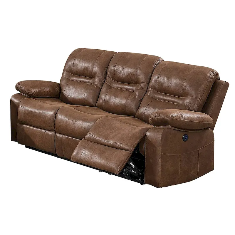 Breathable Leatherette Power Sofa