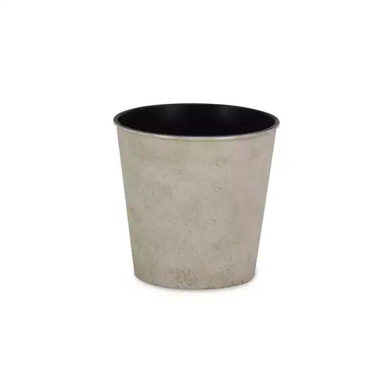 HomeRoots 5 Cream Recycled Plastic Indoor Outdoor Round Pot Planter