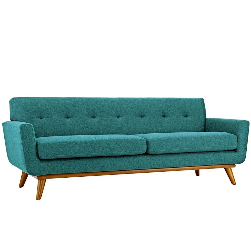Upholstered Sofa with Wood Legs