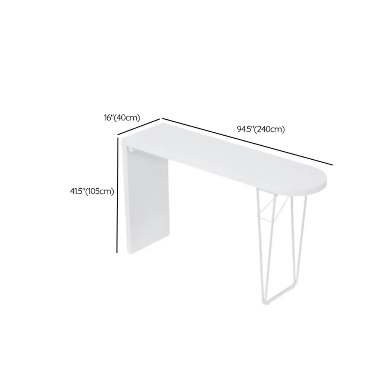 Stylish Pure White Wooden Metal Double Pedestal Bar Tables