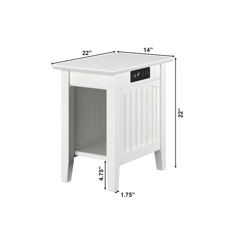 Nantucket Chair Side Table with Built-in Charger