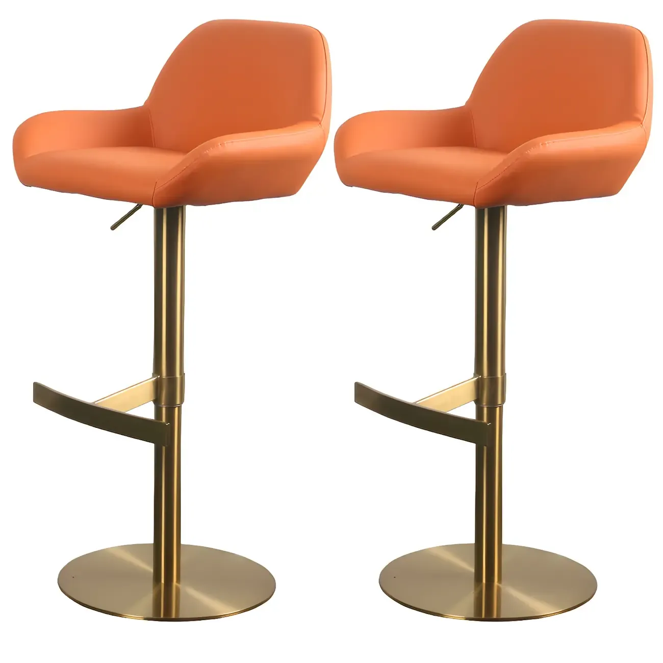 Glossy Metal Bucket Swivel Adjustable Bar Stools