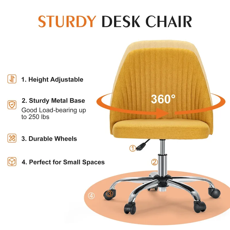 Adjustable Swivel Office Desk Chair with Wheels
