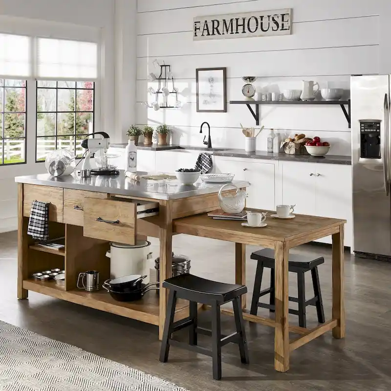 Tali Reclaimed Look Extendable Kitchen Island by iNSPIRE Q Classic