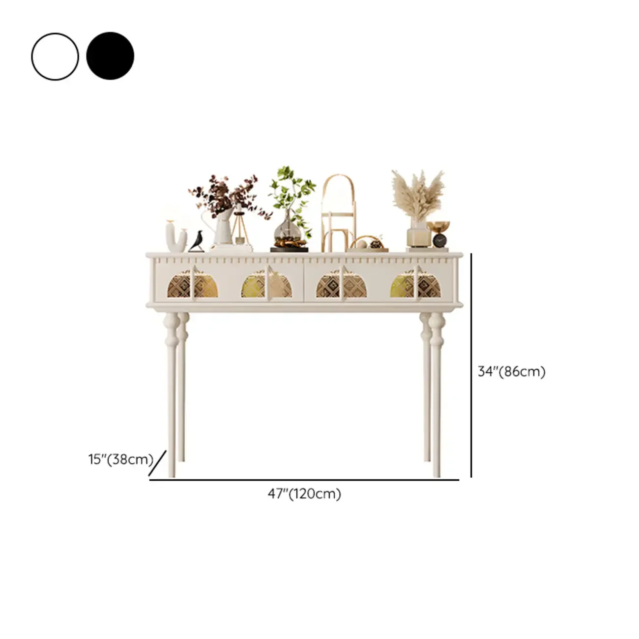 Tall Entryway Rectangular Wooden Console Table with Drawers