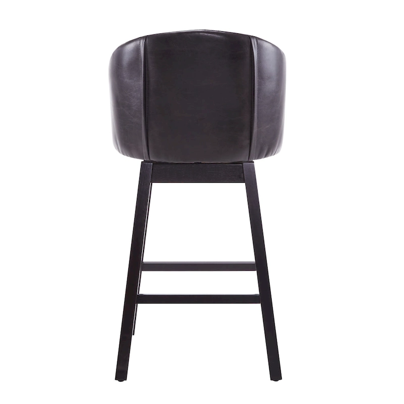 Roomfitters 33.25 Swivel Upholstered Counter Stools, Set of 2 Armless Bar Chairs with Rubberwood Frame and Footrest