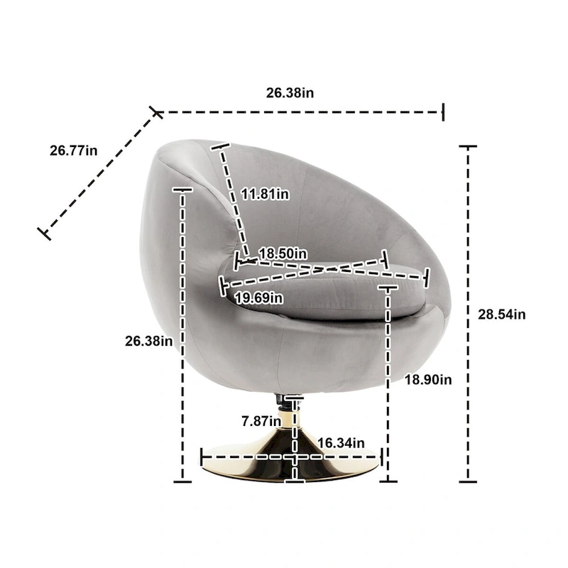 360 Degree Swivel Cuddle Barrel Accent Chairs, Round Armchairs