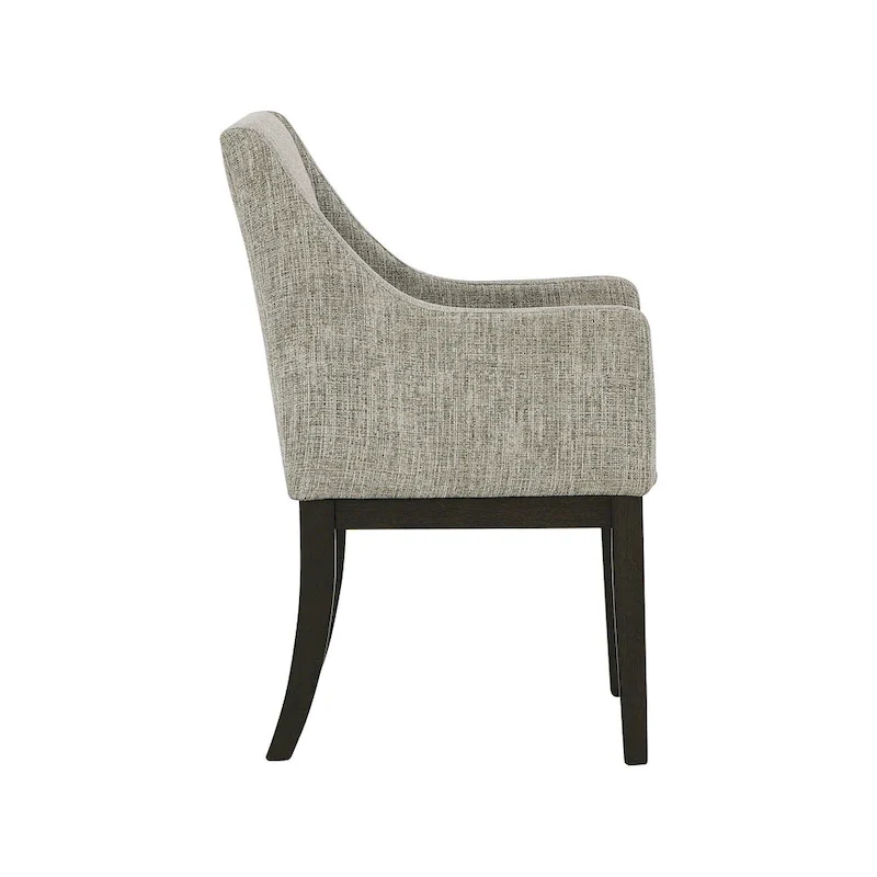 Burkhaus Dark Brown Dining Upholstered Arm Chair, Set of 2 - 21W x 24D x 36H