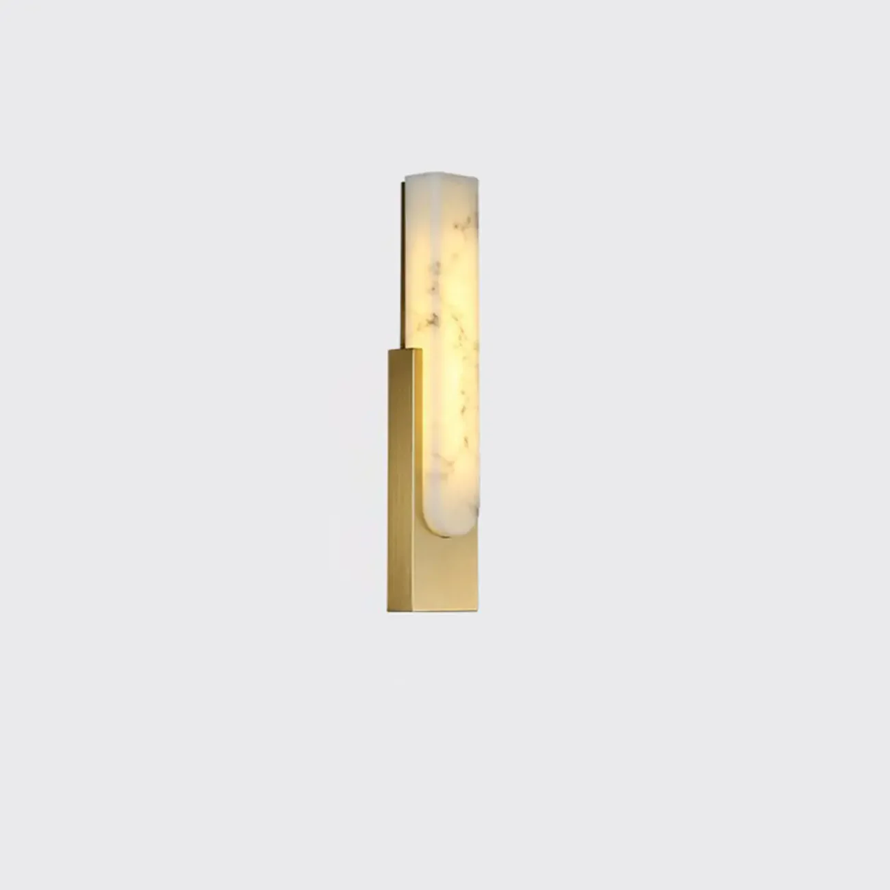Modern White Stone Metal Wall Sconce Warm Light LED