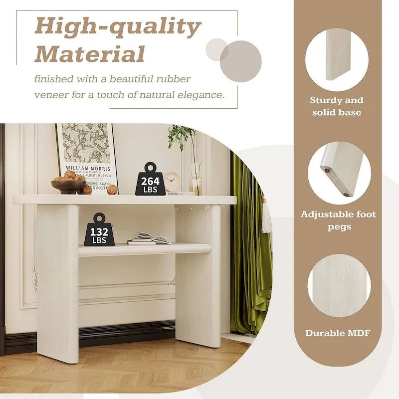 47.80 Modern Wooden Console Table with Shelf