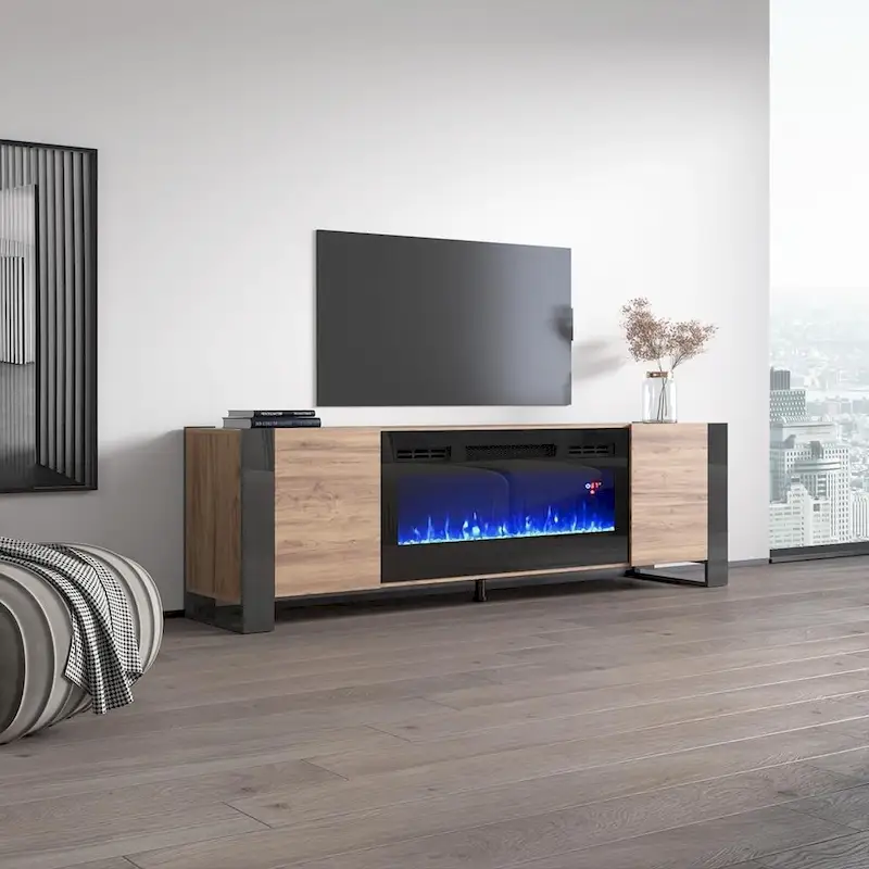 Woody BL-EF Electric Fireplace 77 TV Stand