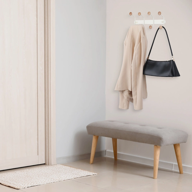 1 Pcs Coat Rack Wall Mount, Metal Wood Coat Hook, Hat Rack, Wall Hooks