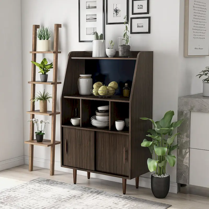Furniture of America Mellix Contemporary Brown Multi-Storage Buffet