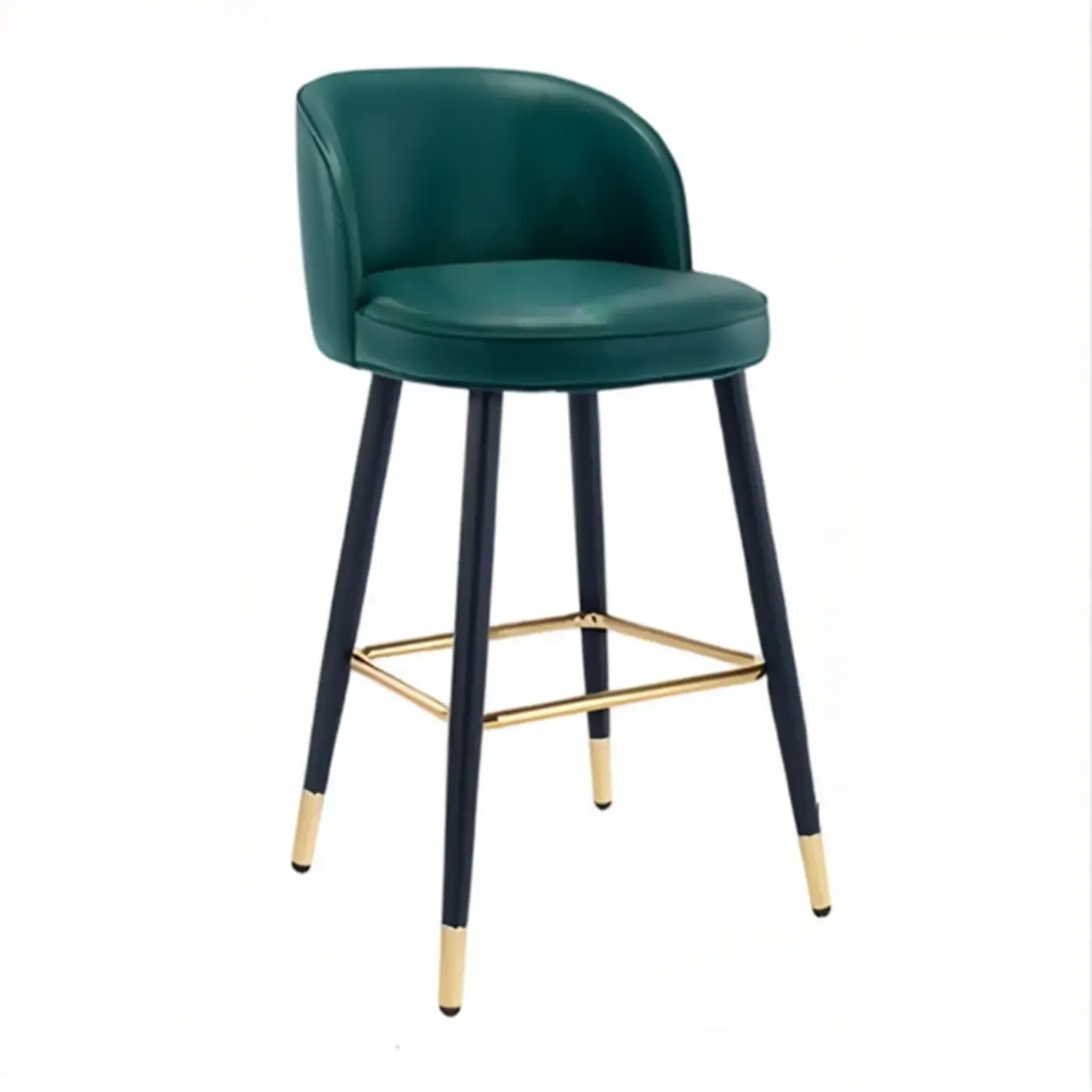 Counter Height Leather Bucket Glam Bar Stools