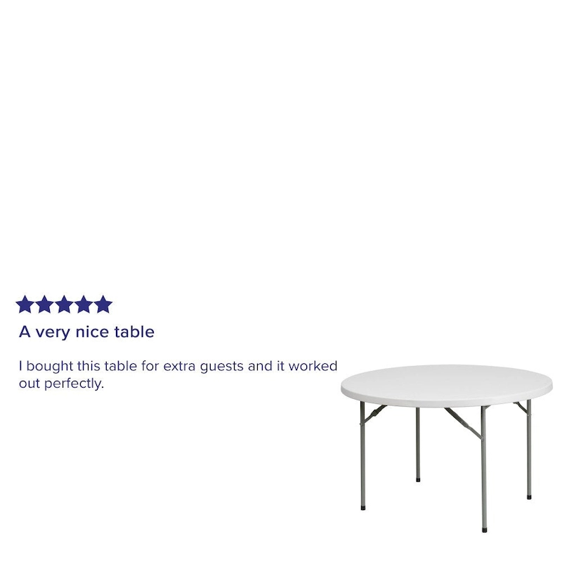 48 Round Granite White Plastic Event and Party Folding Table