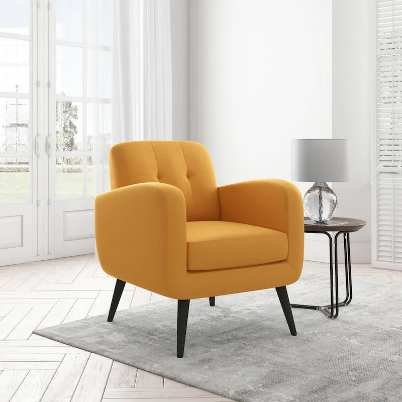 Carson Carrington Keflavik Mustard Yellow Mid-century Accent Chair