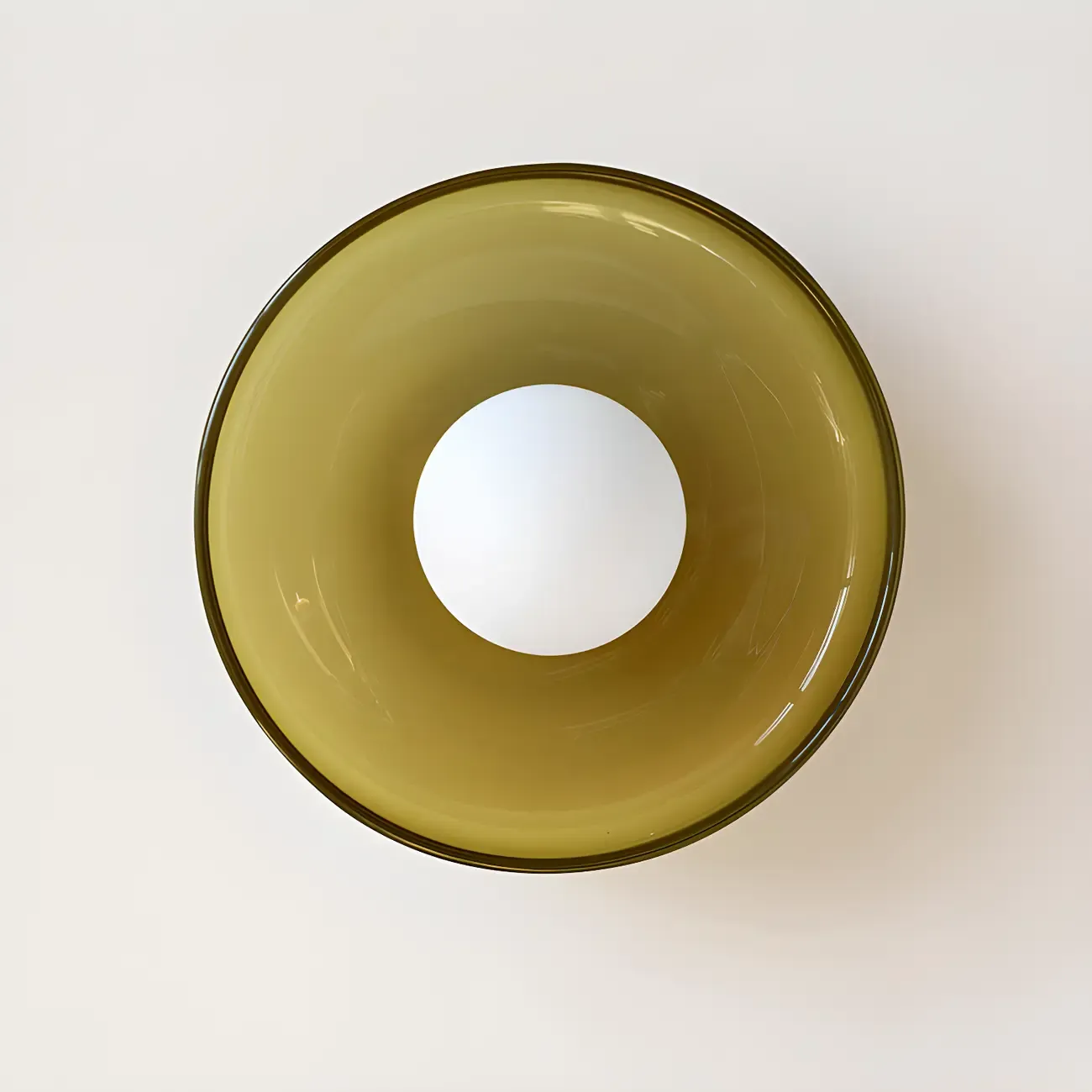 Modern Green Circular Glass Semi Flush Ceiling Light